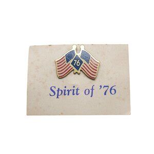 Spirit Of '76 American Flag Lapel Pin Bicentennial
